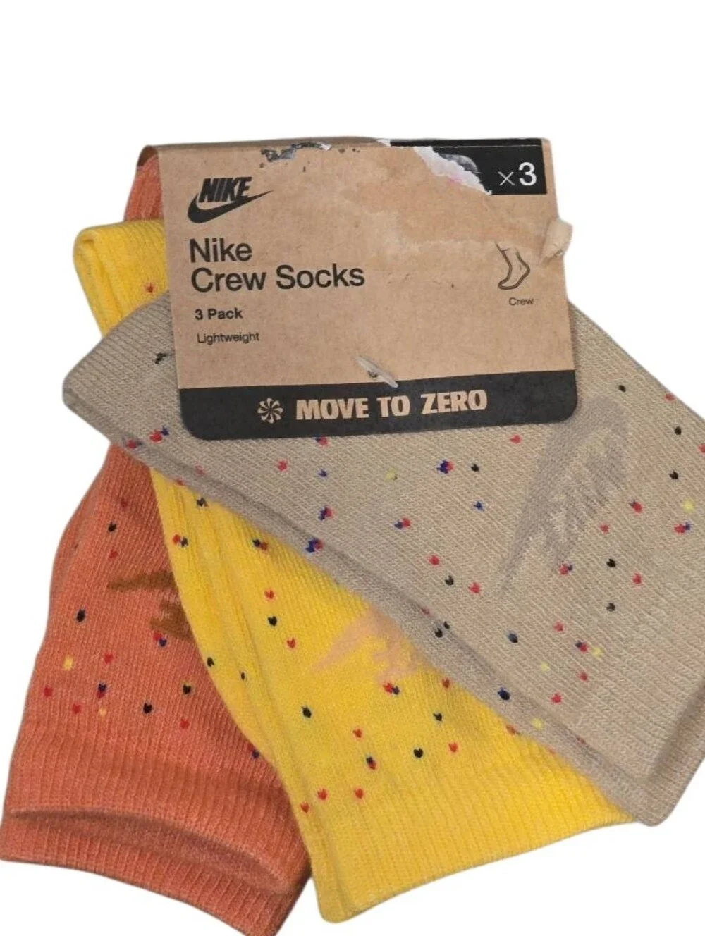 Nike 3-Pack Lightweight Speckle Crew Socks- Multi-Color